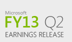 Microsoft Fiscal Year 2013 Second Quarter Earnings Conference Call