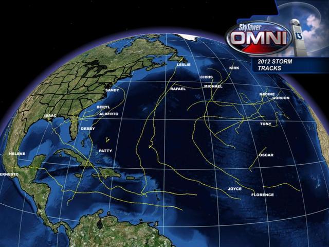 2012 Hurricane Tracks