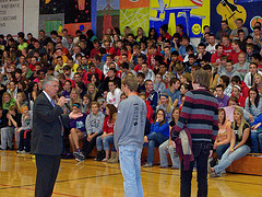 Speaking with Students at Oregon High School