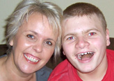 Carer Gail Hanrahan (left), with son Guy, who has a learning disability