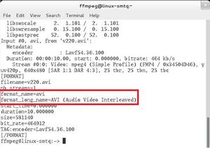 The information outlined in red is the container information provided by ffprobe for the specified file.  