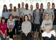 ADRU patients pictured with VFW 5255 members during site visit and donation.