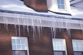 house with ice