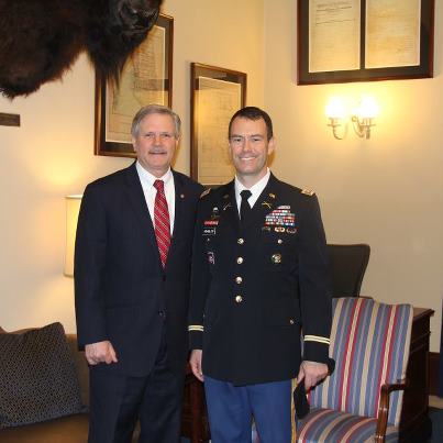 Photo: Glad to meet with North Dakota native Lieutenant Colonel Gary Kramlich III in my office this week.