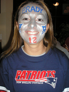 Patriots fan face painting