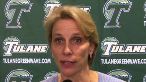 Tulane coach Lisa Stockton talks about her team's victory against Loyola
