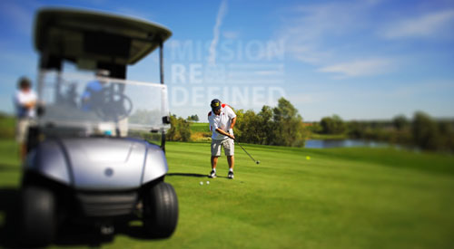 A photo of a Veteran golfing.