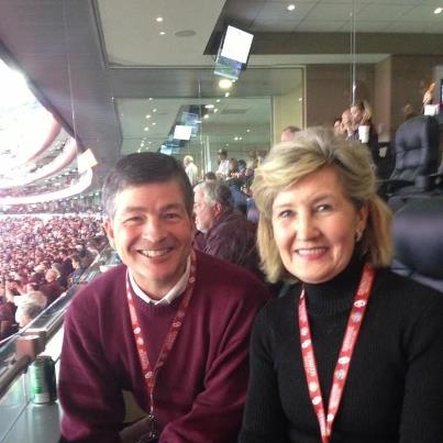 Photo: Enjoying the game with my friend and former Senator Kay Bailey Hutchison.