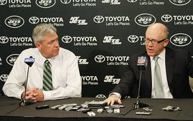 The New York Jets head coach Rex Ryan and owner Woody Johnson hold their first press conference since the end of the season. 1-8-13 (Tim Farrell/The Star-Ledger)