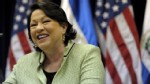 PHOTO: US Associate Justice of the Supreme Court Sonia Sotomayor during a press conference in San Salvador on August 16, 2011.