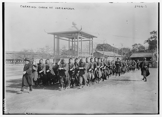 Carrying coffin of Jap[anese] Emperor (LOC)