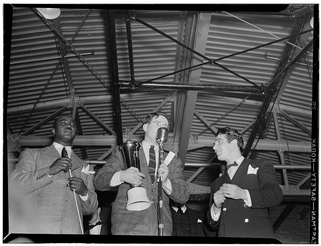 [Portrait of Jimmie Lunceford, William P. Gottlieb, and Gene Krupa, Washington, D.C., ca. 1940] (LOC)