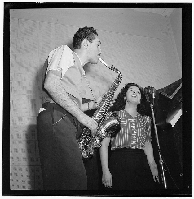 [Portrait of Charlie Ventura and Lilyann Carol, National studio, New York, N.Y., ca. Oct. 1946] (LOC)