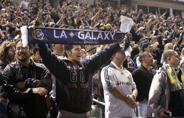 Galaxy fans celebrate their second consecutive MLS Cup at Home Depot Center on Dec. 3.