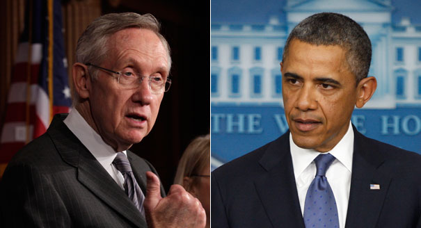 Harry Reid (left) and President Obama (right) are shown in this composite photo. | Reuters