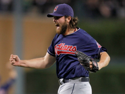 Indians closer Chris Perez / (Photo by Gregory Shamus/Getty Images)