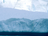 Photo: Leading edge of a glacier crumbling under weight and movement