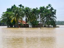 A marooned house on 24 July 2011 in Cox's Bazar, Bangladesh. Heavy monsoon flooding has driven thousands from their homes - Ahmed Orko Nur/IRIN