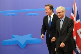 David Cameron with Herman van Rompuy