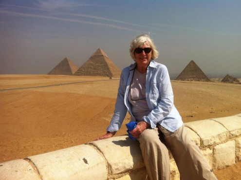This is my mom. At the pyramids of Giza, just outside traffic-filled Cairo. Photo by Ricardo Baca, The Denver Post
