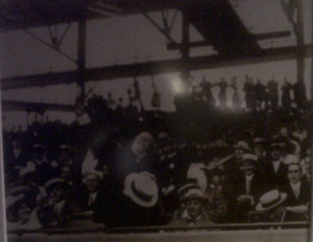 Taft throwing out the first pitch, as seen in the Presidents Club.