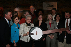 "Banjo cutting" at the Mount Airy Museum of Regional History 