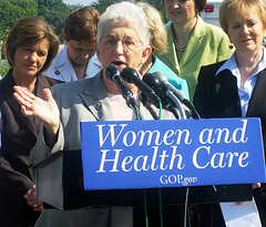Foxx at healthcare press conference