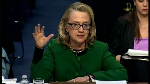 Secretary of State Hillary Clinton explained Susan Rice's talking points on Sunday shows while testifying at a Senate Foreign Relations Committee hearing on the attacks in Benghazi, Libya.