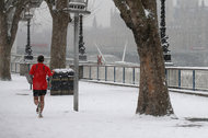 A rare sight, snow on a recent day in London.