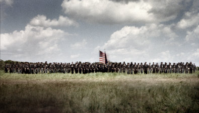 A 2012 re-enactment of the Battle of Shiloh as captured by a pinhole camera in Michie, Tenn. Such a camera has no lens, viewfinder or shutter — just a pinhole at the front and film at the back. Images can be soft and require long exposures.