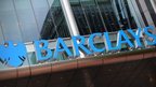 Barclays logo on HQ Canary Wharf