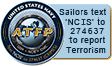 Anti-Terrorism Force Protection (ATFP) - Report crimes by text by texting NCIS to 274637 (CRIMES)