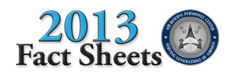 2013 Guard and Reserve Personnel Fact Sheets