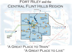 
Learn more about communities, counties, and lakes within Fort Riley and the Central Flint Hills Region.