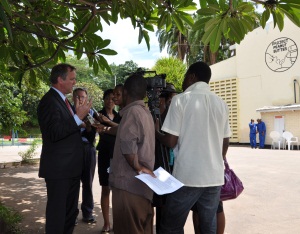 Ambassador Lane being interviewed in Blantyre