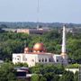 Large mosque with minarets and copper dome (Chris Yunker)