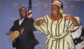 Sidney Outlaw and a griot jam at the end of the concert held at the U.S. Ambassador’s residence (Embassy image)