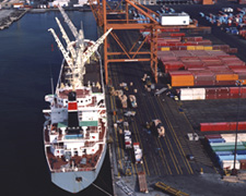 cargo ship at port