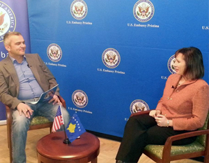 December 28, 2012: Ambassador Jacobson spoke to Voice of America - Serbian Service. (Photo by: U.S. Embassy Pristina)