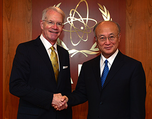 Ambassador Macmanus and IAEA DG Amano. Picture: IAEA