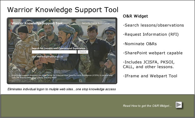 Warrior Knowledge Support Tool