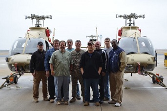 The U.S. Army Security Assistance Command with U.S. Army Aviation and Missile Command and Program Executive Office Aviation facilitated and delivered three Bell 407 Scout helicopters to Iraqi Army Aviation, Jan. 14, 2013.