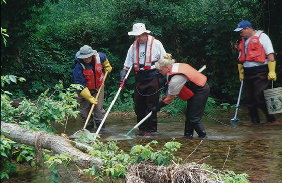 Photo showing field work for a NAWQA study