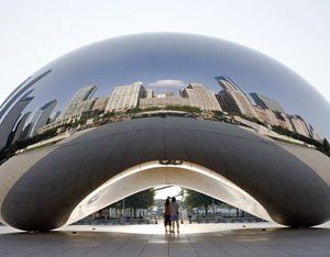 Cloud Gate, more commonly known as “The Bean” for obvious reasons, is now a staple stop on any visit to Chicago. Credit: Cesar Russ Photography.