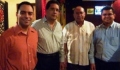 Fulbrighters Ramon Trochez, Hector Urmeneta, Mauricio Rivera, and Carlos Turcios at the annual Christmas dinner of the San Pedro Sula Chapter of the Honduran Fulbright Association. (State Dept. Photo)