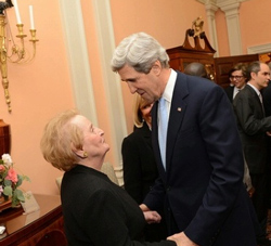 Secretary of State Kerry meets former Secretary Albright