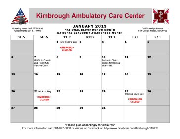 Jan 2013 KACC Calendar