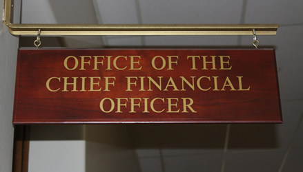 Office of the Chief Financial Officer Hallway Sign