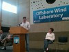 Secretary of the Interior Salazar speaks while on tour of the UMaine