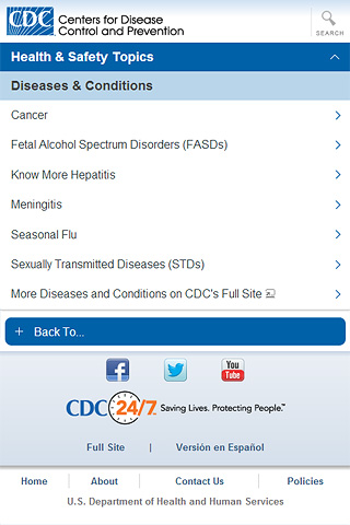 Centers for Disease Control and Prevention  mobile site